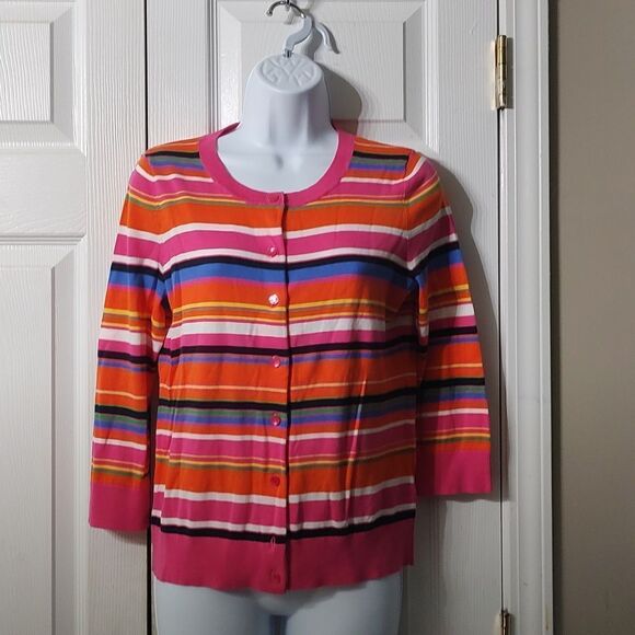 Talbots Sweaters - Talbots Petites striped button down cardigan fall multicolor  Sz MP  NWOT